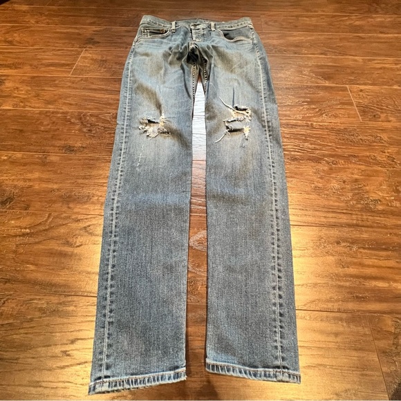 Rag & Bone Standard Issue Fit 1 Skinny Leg Jeans Blue Distressed Denim | 34 - Picture 2 of 11